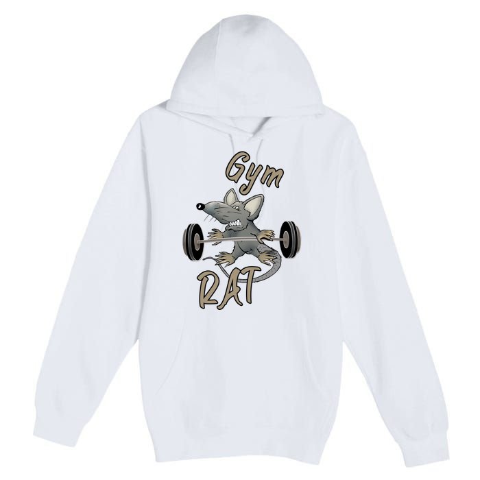 Gym RAT Fitness Barbell Motivational Workout Premium Pullover Hoodie