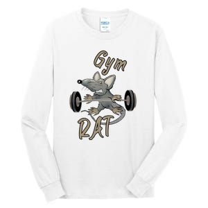 Gym RAT Fitness Barbell Motivational Workout Tall Long Sleeve T-Shirt