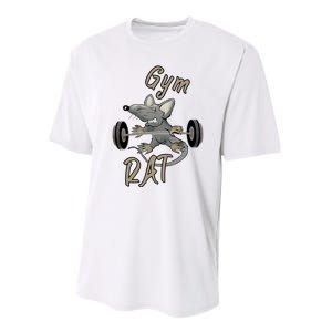 Gym RAT Fitness Barbell Motivational Workout Performance Sprint T-Shirt