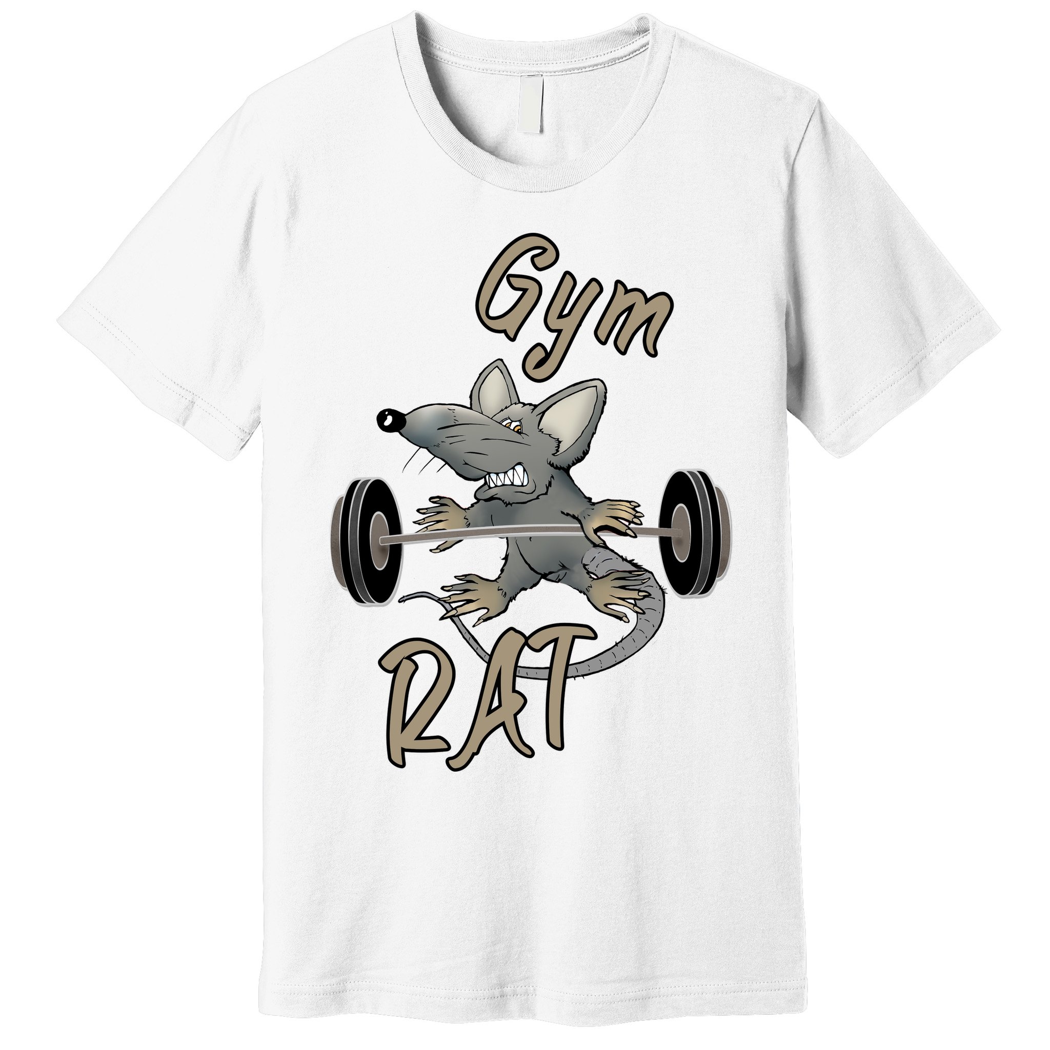 Gym RAT Fitness Barbell Motivational Workout Premium T-Shirt