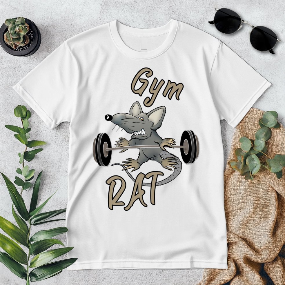 Gym RAT Fitness Barbell Motivational Workout Premium T-Shirt