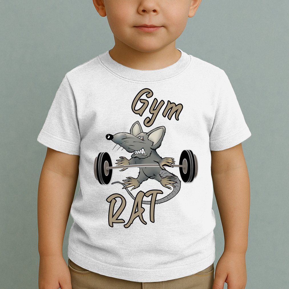 Gym RAT Fitness Barbell Motivational Workout Toddler T-Shirt