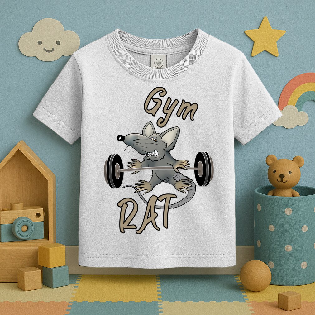 Gym RAT Fitness Barbell Motivational Workout Toddler T-Shirt
