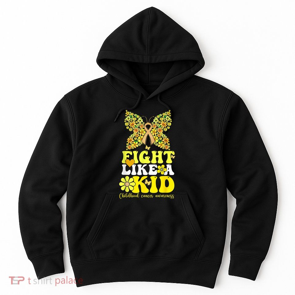 Gold Ribbon Fight Like Kids For Childhood Cancer Awareness Hoodie