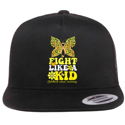 Gold Ribbon Fight Like Kids For Childhood Cancer Awareness Flatbill Hat