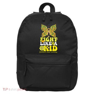 Gold Ribbon Fight Like Kids For Childhood Cancer Awareness 16 in Basic Backpack