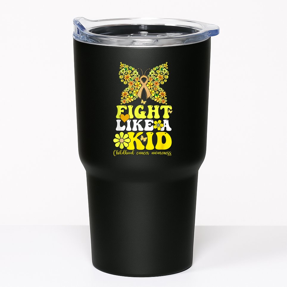 Gold Ribbon Fight Like Kids For Childhood Cancer Awareness Tumbler