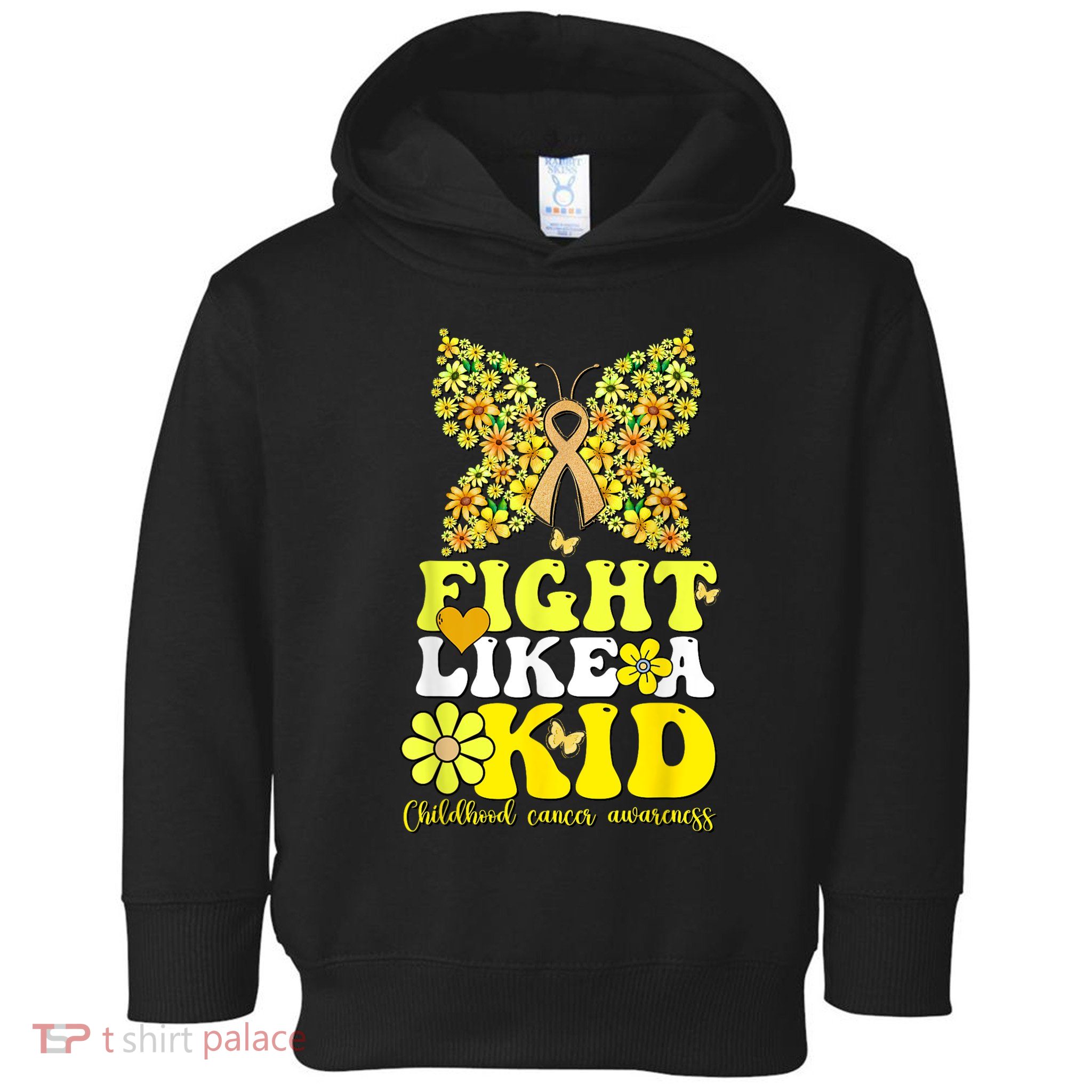 Gold Ribbon Fight Like Kids For Childhood Cancer Awareness Toddler Hoodie