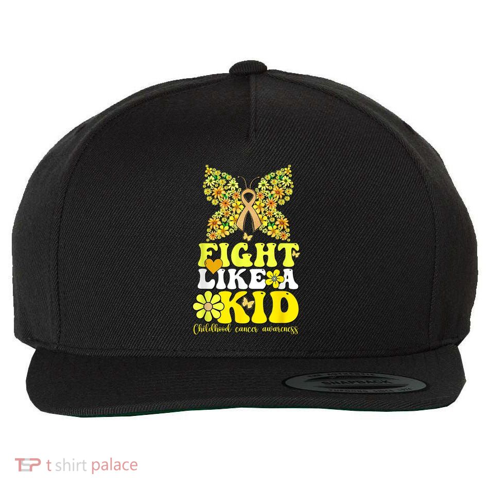 Gold Ribbon Fight Like Kids For Childhood Cancer Awareness Wool Snapback Cap