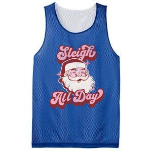 Groovy Retro Funny Christmas Pink Santa Sleigh All Day Gift Mesh Reversible Basketball Jersey Tank