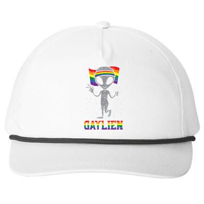 Gaylien Rainbow Flag Gay Alien Funny ET Space LGBTQ Pride Snapback Five-Panel Rope Hat