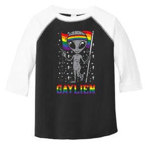 Gaylien Rainbow Flag Gay Alien Funny ET Space LGBTQ Pride Toddler Fine Jersey T-Shirt