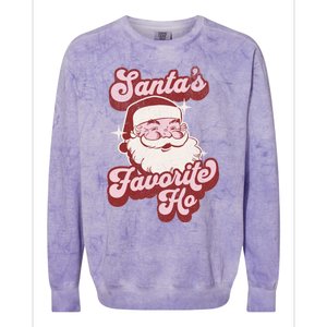 Groovy Retro Funny Christmas Santas Favorite Ho Gift Colorblast Crewneck Sweatshirt