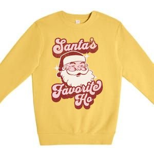 Groovy Retro Funny Christmas Santas Favorite Ho Gift Premium Crewneck Sweatshirt