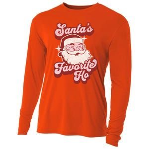 Groovy Retro Funny Christmas Santas Favorite Ho Gift Cooling Performance Long Sleeve Crew