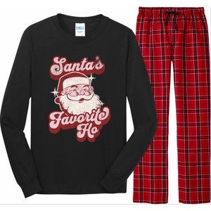 Groovy Retro Funny Christmas Santas Favorite Ho Gift Long Sleeve Pajama Set