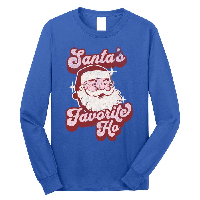 Groovy Retro Funny Christmas Santas Favorite Ho Gift Long Sleeve Shirt