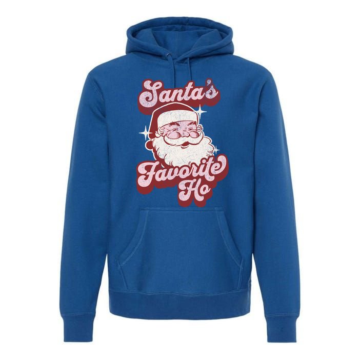 Groovy Retro Funny Christmas Santas Favorite Ho Gift Premium Hoodie