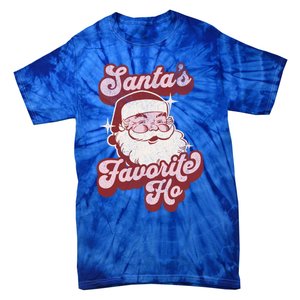 Groovy Retro Funny Christmas Santas Favorite Ho Gift Tie-Dye T-Shirt