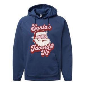 Groovy Retro Funny Christmas Santas Favorite Ho Gift Performance Fleece Hoodie