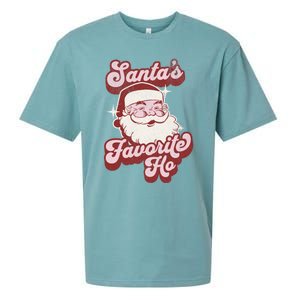 Groovy Retro Funny Christmas Santas Favorite Ho Gift Sueded Cloud Jersey T-Shirt