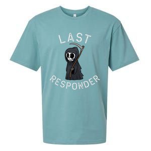 Grim Reaper Funny Dark Humor Last Responder Sueded Cloud Jersey T-Shirt