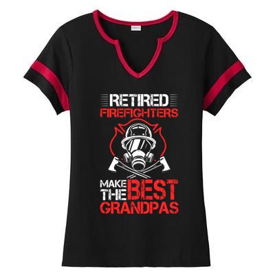 Grandfather Retired Firefighters Make The Best Grandpas Cute Gift Ladies Halftime Notch Neck Tee