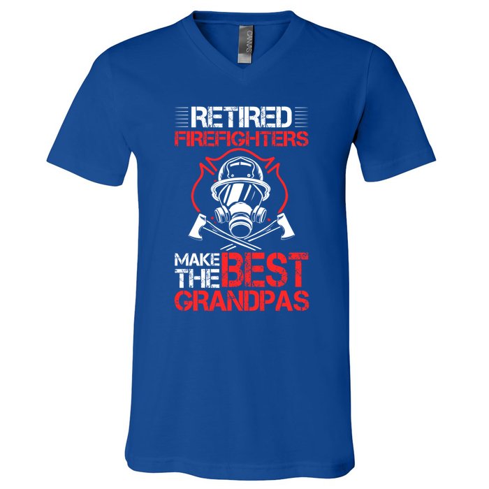 Grandfather Retired Firefighters Make The Best Grandpas Cute Gift V-Neck T-Shirt