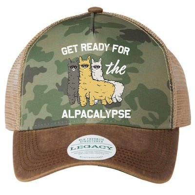 Get Ready For The Alpacalypse Funny Alpaca Fan Gift Legacy Tie Dye Trucker Hat