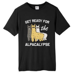 Get Ready For The Alpacalypse Funny Alpaca Fan Gift Tall Fusion ChromaSoft Performance T-Shirt