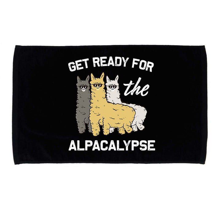 Get Ready For The Alpacalypse Funny Alpaca Fan Gift Microfiber Hand Towel