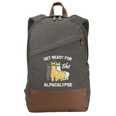 Get Ready For The Alpacalypse Funny Alpaca Fan Gift Cotton Canvas Backpack