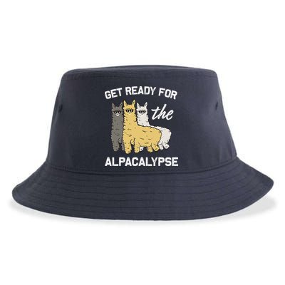 Get Ready For The Alpacalypse Funny Alpaca Fan Gift Sustainable Bucket Hat