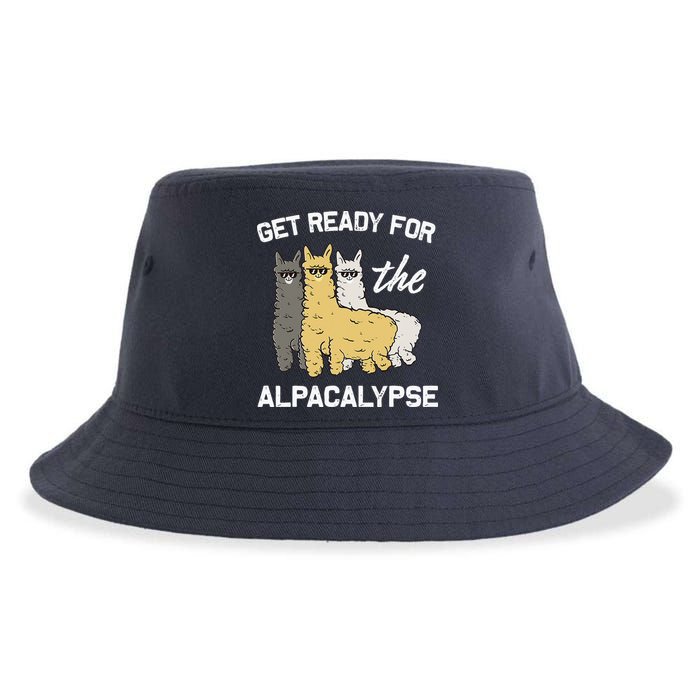Get Ready For The Alpacalypse Funny Alpaca Fan Gift Sustainable Bucket Hat