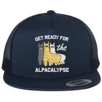 Get Ready For The Alpacalypse Funny Alpaca Fan Gift Flat Bill Trucker Hat