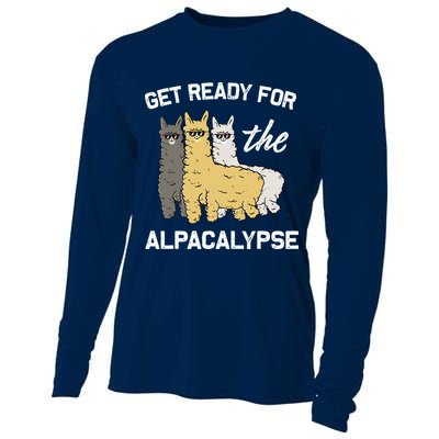 Get Ready For The Alpacalypse Funny Alpaca Fan Gift Cooling Performance Long Sleeve Crew
