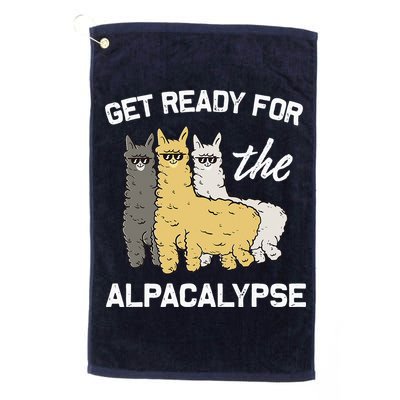 Get Ready For The Alpacalypse Funny Alpaca Fan Gift Golf Towel