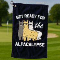 Get Ready For The Alpacalypse Funny Alpaca Fan Gift Golf Towel