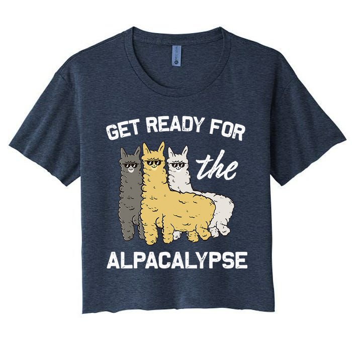Get Ready For The Alpacalypse Funny Alpaca Fan Gift Crop Top