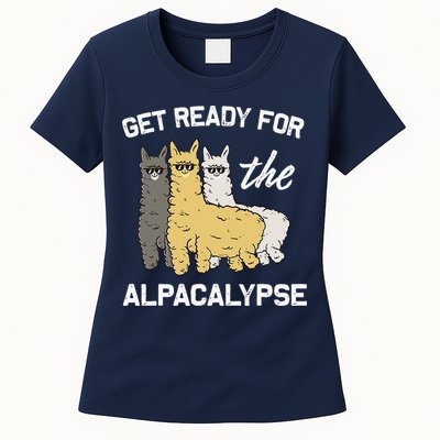 Get Ready For The Alpacalypse Funny Alpaca Fan Gift Womens T-Shirt