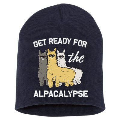 Get Ready For The Alpacalypse Funny Alpaca Fan Gift Short Acrylic Beanie