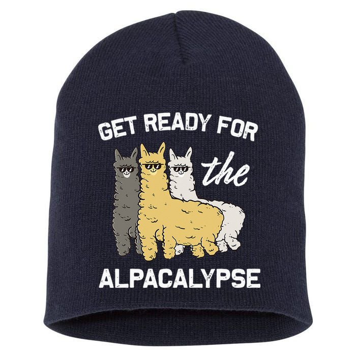 Get Ready For The Alpacalypse Funny Alpaca Fan Gift Short Acrylic Beanie