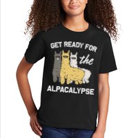 Get Ready For The Alpacalypse Funny Alpaca Fan Gift Kids T-Shirt