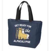 Get Ready For The Alpacalypse Funny Alpaca Fan Gift Zip Tote Bag