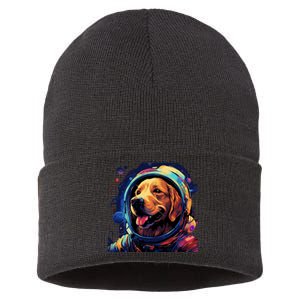 Golden Retriever Funny Golden Retriever Astronaut Sustainable Knit Beanie