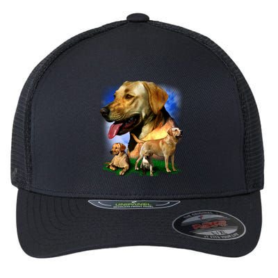 Golden Retriever Family Of Dogs Portrait Flexfit Unipanel Trucker Cap