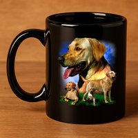 Golden Retriever Family Of Dogs Portrait 11oz C Handle Ceramic Mug