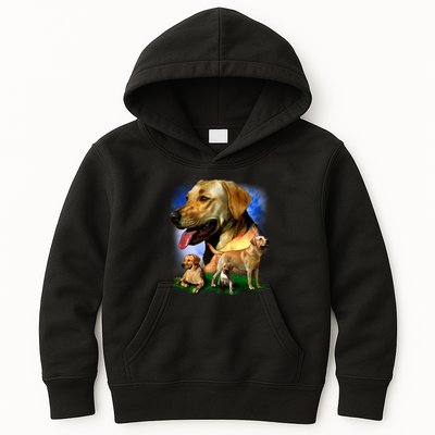 Golden Retriever Family Of Dogs Portrait Kids Hoodie