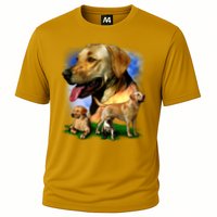 Golden Retriever Family Of Dogs Portrait Cooling Performance Crew T-Shirt