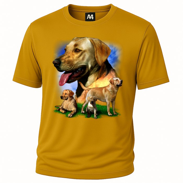 Golden Retriever Family Of Dogs Portrait Cooling Performance Crew T-Shirt